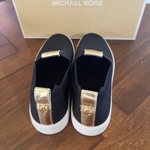 Michael Kors  Black and Gold Slip-On Sneakers